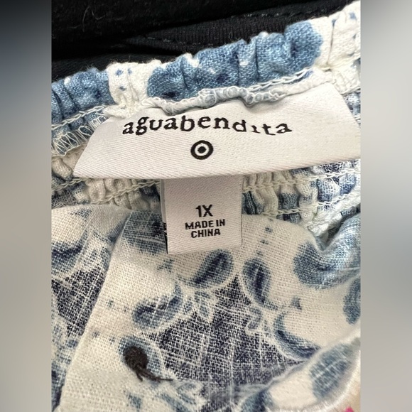 Agua Bendita X Target Collab Blue Floral Tie-Strap Crop Top - Picture 8 of 9